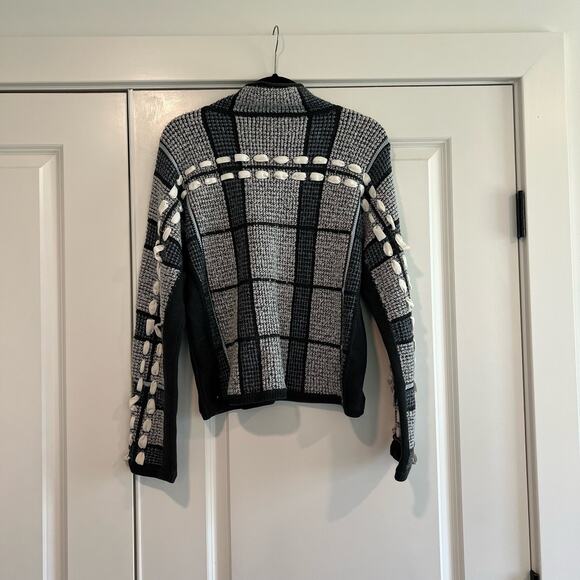 Club Monaco Women's Wool Alpaca Sweater Grey Blue Turtleneck Size Medium - Picture 5 of 8